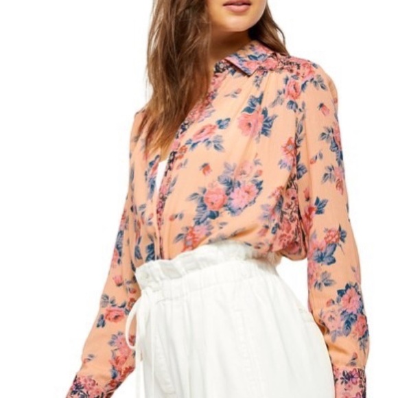 FREE PEOPLE HOLD ON TO ME  LONG-SLEEVE BLOUSE - Picture 4 of 7